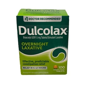 Dulcolax Laxative Tablets Reliable Overnight Relief 100 Ct Exp 3/2026 - Picture 1 of 2