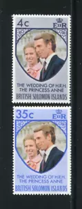 SOLOMON ISLANDS SCOTT# 259-260 MNH PRINCESS ANNE'S WEDDING - Picture 1 of 1