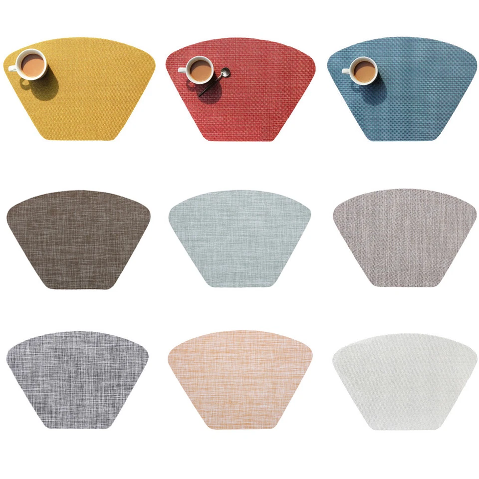 Fan-shaped Placemat Heat Insulation Pads Non-Slip Tableware Mat Coaster Pad - Image 1 of 4