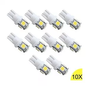 Ampoules T10 LED W5W 5 SMD Blanc Xenon 6000k Veilleuses Feux Auto 12V 10pcs - Picture 1 of 1