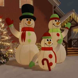 5m Giant Family Snowman Christmas Inflatable LED Lights 500cm Outdoor Xmas Decor - Picture 1 of 11