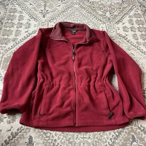 L.L. Bean Womens Red Outdoors Fleece Anorak Jacket Petite Size Small Vintage - Picture 1 of 8