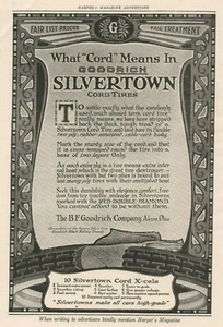 Silvertown Cord Tires 1917 B F Goodrich Akron Ohio pubblicità stampa d'epoca - Foto 1 di 1