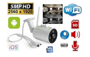 5MP HD Two Way Audio PoE/12VDC Wifi Wireless Panorama IP Camera 180 Degree -US - Picture 1 of 9