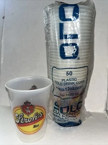 25 tazas de plástico individuales de colección Stroh's "America's Only Fire-Brewed Beer" accesorios de película - Imagen 1 de 4