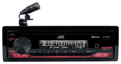 JVC KD-X280BT 1-Din Car Stereo Digital Media Receiver w/Bluetooth/USB/13-Band EQ - Image 1 of 4