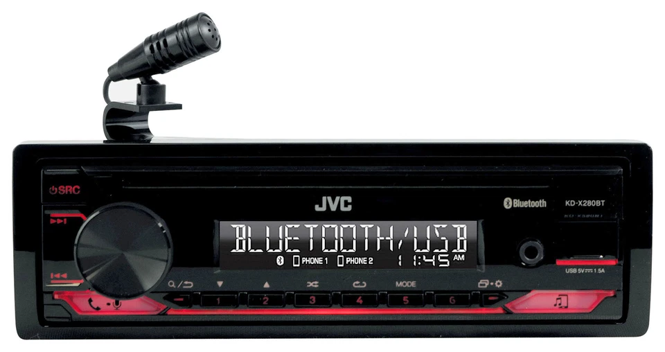 Receptor de medios digitales estéreo para automóvil JVC KD-X280BT 1-Din con ecualizador Bluetooth/USB/13 bandas Foto 1 de 4