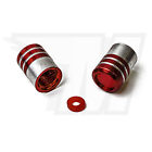 2x Dust Cap Made of Metal for Car Tyres, Bicycle Tyre Red+Silver