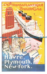 R662776 Havre. Plymouth. New York. Transatlantique French Line. Dalkeith Classic - Bild 1 von 2
