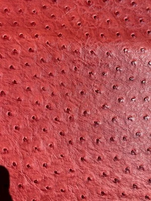 Fabric Upholstery Sample Faux Leather PVC 18"x18" Ostrich Garnet - Image 1 of 4