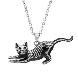 YOGA STRETCH CAT SKELETON NECKLACE BY CONTROSE - Picture 1 of 6