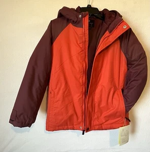 All In Motion Girls 3-in-1 Winter Hooded Jacket Orange/maroon Size Large - Picture 1 of 10