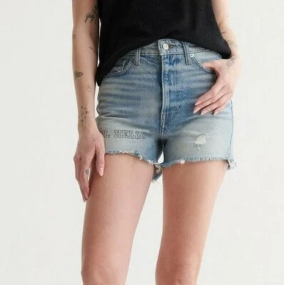 Lucky Brand Womens Shorts Cutoff Sz 27 Denim Patched High Rise Slim NEW - Image 1 of 4