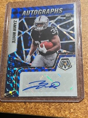 2022 Panini Mosaic Football Blue Prizm # RAM-ZW Zamir White RC Autographed 87/99 - Image 1 of 2