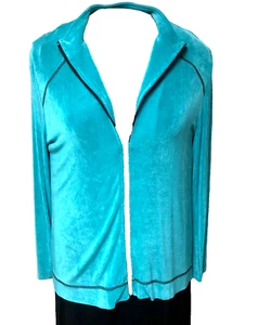 CITIKNITS Zip Travel Knit Jacket Women's S Blue Non-Wrinkle Lightweight Retired - Picture 1 of 3
