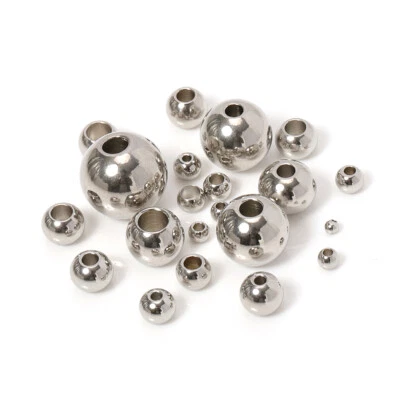 Stainless Steel Balls Beads Dia 3-60mm Drilling Round Spacer Beads Smooth Ball - Image 1 of 4