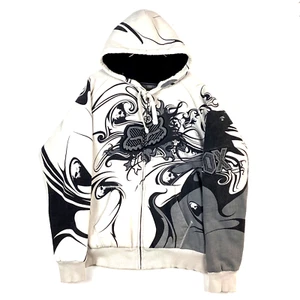 Vintage Y2K Fox Sasquatch Sweatshirt Hoodie Size Large Multicolor Full Zip - Picture 1 of 4