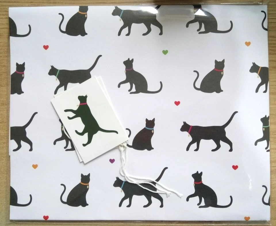 Gift Wrapping Paper - I Love My Cat - 70 x 50cms (2 sheets & 2 tags) - Image 1 of 1