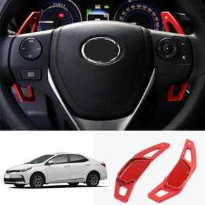 Red Steering Wheel Shift Paddle Shifter Trim Cover Fit For Toyota Camry Corolla - Foto 1 di 10