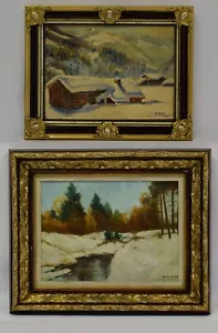 Alte Gemälde (Set aus 2 Stück) Winterlandschaften, signiert, datiert. - Bild 1 von 21