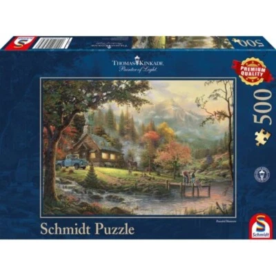 Puzzle Kinkade: Peaceful Moment - Idillio sul fiume - 500 pz - Schmidt 58465 - Immagine 1 di 2