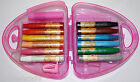 SET OF 12 OIL PASTEL COLORING CRAYONS CARRY CASE ART SUPPLIES FREE SHARPENER