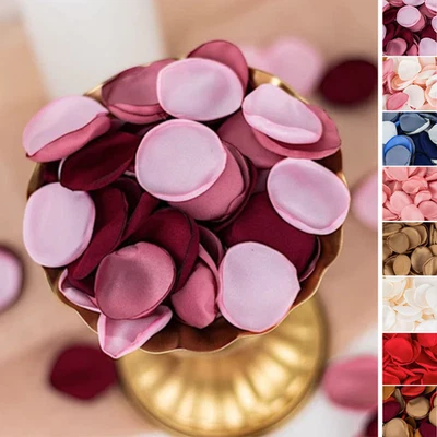 400 Matte Silk Rose Petals Round Artificial Flowers Table CONFETTI Party Events - Image 1 of 2