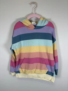 Rainbow Frugi Dupe Girls Size 130 6/8 Size Rayon Strechy Hoodie Light Weight - Picture 1 of 6