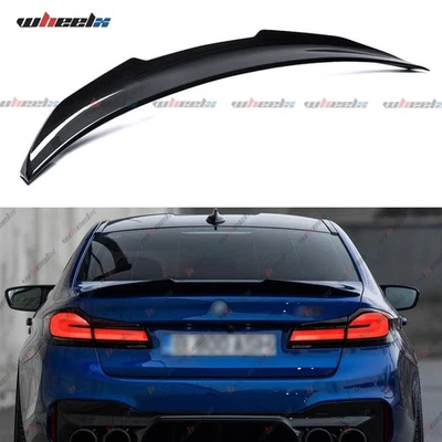 FOR 17-23 BMW 5-SERIES G30 530I 540I M550I PSM STYLE CARBON FIBER TRUNK SPOILER - Imagem 1 de 4