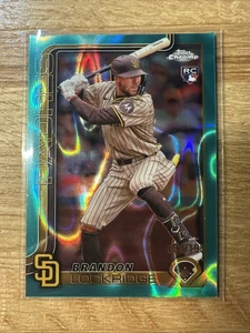 Brandon Lockridge 2025 Topps cromo refractor Aqua Lava/199 RC Padres - Imagen 1 de 2