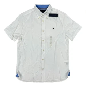 *MINOR DEFECT* Tommy Hilfiger Short Sleeve Button-Down Shirt - White - Size: M - Picture 1 of 5