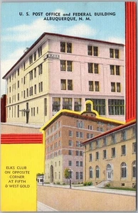Albuquerque, NM Postcard "U.S. Post Office and Federal Building" Kropp LINEN - Picture 1 of 2