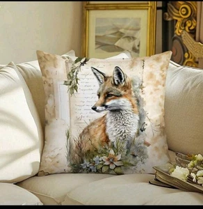1 X Beautiful Fox Wildlife Cushion Covers Scatter Decorative cushions Foxes - Picture 1 of 3