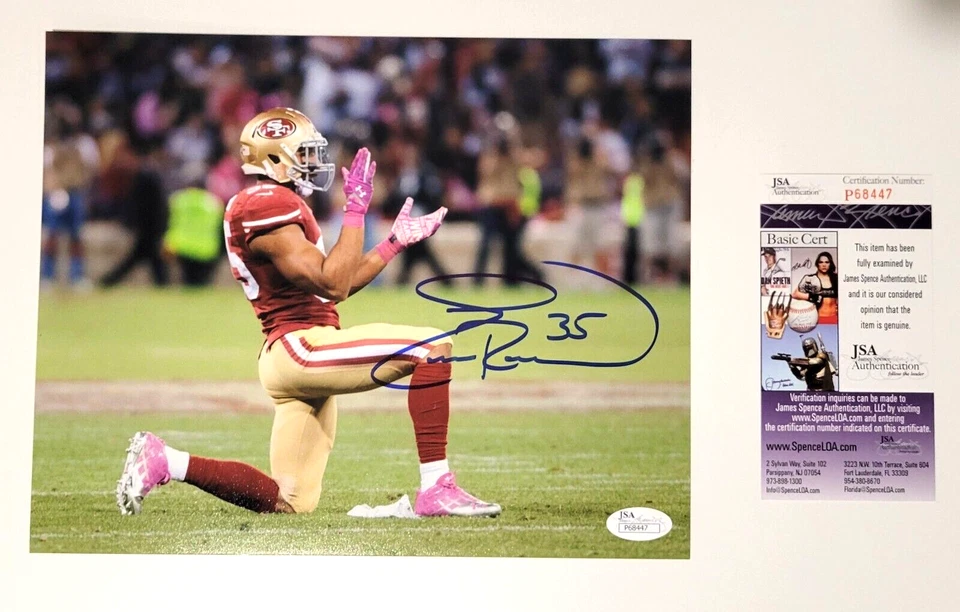 Foto firmada por Eric Reid 8x10 foto autografiada de los 49ers de San Francisco JSA P68447 Foto 1 de 1