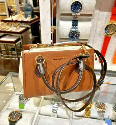 Michael Kors Marilyn Women Small Saffiano Leather Messenger Bag Luggage Multi - Image 1 of 4