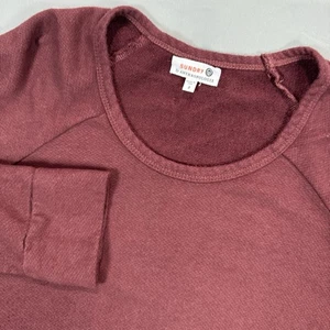 Sundry by Anthropologie Sweatshirt Damen Gr. 2 burgunderrot Pullover kuschelig hergestellt in den USA - Bild 1 von 10