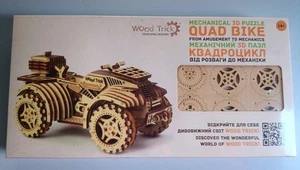 Wood Trick Quad Bike 3D Wooden Mechanical Model – 173 pezzi – NUOVO sigillato - Foto 1 di 2