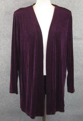 Cárdigan abierto Citiknits púrpura ajustado talla 1X Foto 1 de 4