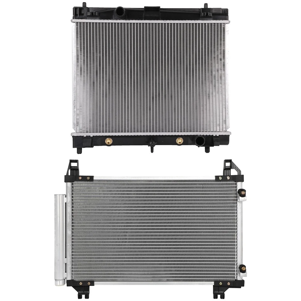 Aluminum Radiator&AC Condenser Cooling Kit Fit For 2007-15 Toyota Yaris 1.5L l4 - Image 1 of 4