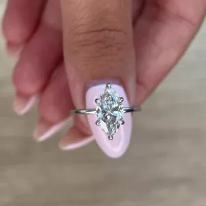 1 Karat Marquise Solitär Ring Sterlingsilber Moissanit Verlobungsring Damen - Bild 1 von 6