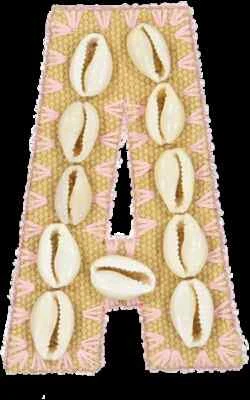 NEW Stoney Clover Lane LARGE 3.5" A Letter Sticker PATCH Natural Pink SHELL s - Image 1 of 4