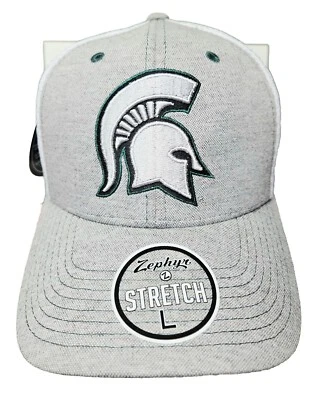 Michigan State Spartans Zephyr "Sugarloaf" Men's Stretch Hat Gray/White Sz L NWT - Image 1 of 4