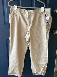 Gap Damenhose Aubrey Chinohose hellbraun Stretch Baumwolle vorne flach Gr. 18 neu mit Etikett - Bild 1 von 5