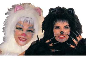 Animal Whiskers Cat Bunny Nose Fancy Dress Halloween Costume Accessory 2 COLORS - Picture 1 of 3