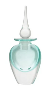 Botella de Perfume Redondeada Vandermark Merritt Aqua Vidrio Artístico - Firmada NUEVA - Imagen 1 de 1