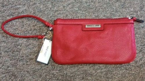 NINE WEST Nove West Cherry Borsa a Pulcinella Rossa Ciliegia con Due Borse con Cerniera Tasche Interne