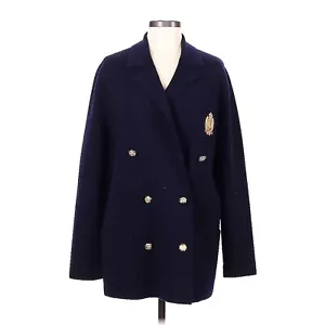 Ralph Lauren knit 100% Merino Wool Double Breasted Crest Blazer Navy Size M - Picture 1 of 4