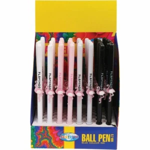 12 Cute Cartoon Flamingo Ballpoint Pen Blue Ink 0.7mm For Kids School Office - Picture 1 of 4