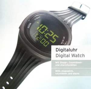 Digitaluhr mit Stopp-, Countdown- und Alarmfunktion in Schwarz Retro - Bild 1 von 3