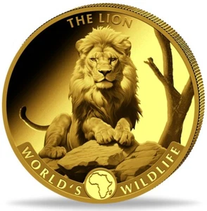 1 oz Kongo Goldmünze World´s Wildlife - Löwe 2025 BU - Picture 1 of 2
